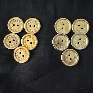 CELINE 10 x VINTAGE 80s GOLD TONE LOGO BUTTONS